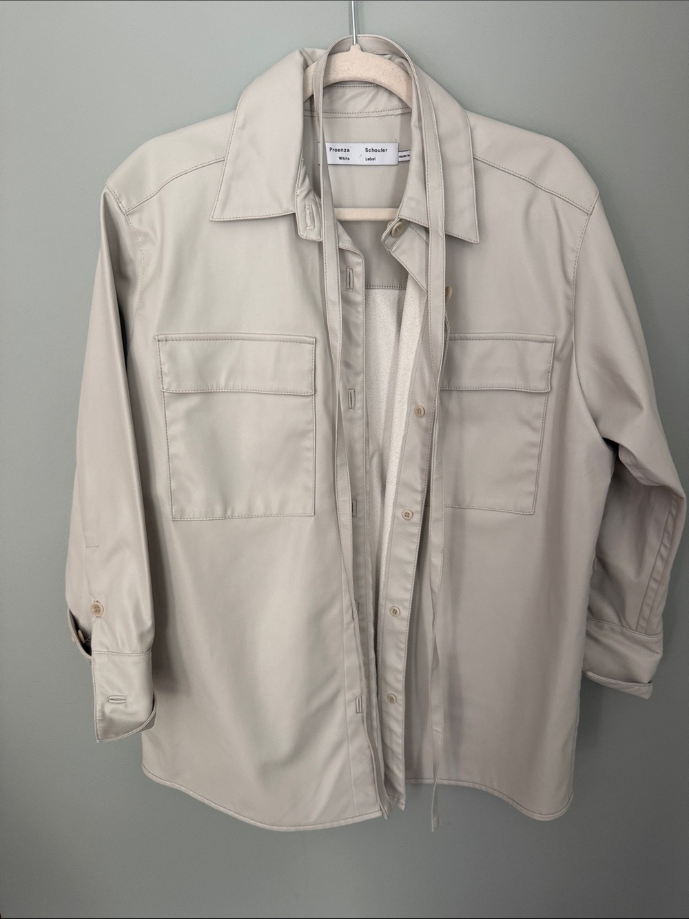 Proenza Schouler women’s lCream Shirt Jacket fits a S or M - faux leather